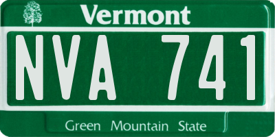 VT license plate NVA741