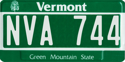 VT license plate NVA744