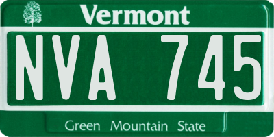 VT license plate NVA745