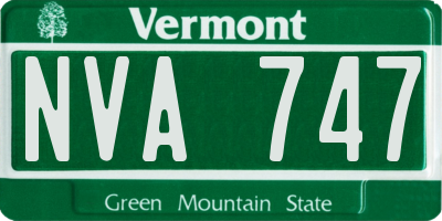 VT license plate NVA747