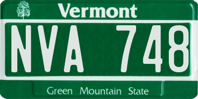 VT license plate NVA748