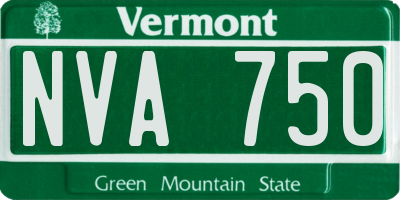 VT license plate NVA750