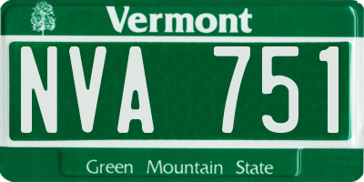 VT license plate NVA751
