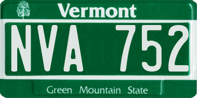VT license plate NVA752