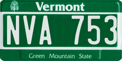 VT license plate NVA753