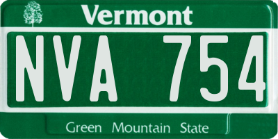 VT license plate NVA754