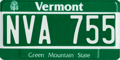 VT license plate NVA755