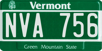 VT license plate NVA756