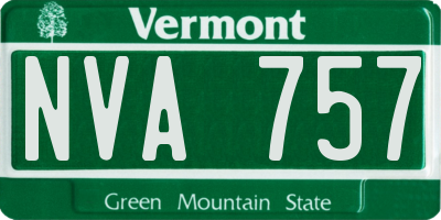 VT license plate NVA757