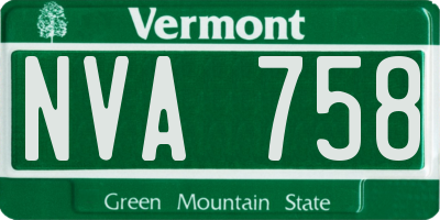 VT license plate NVA758