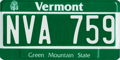 VT license plate NVA759