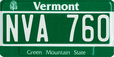 VT license plate NVA760