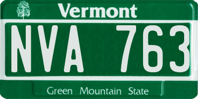 VT license plate NVA763