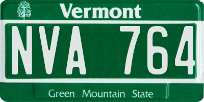 VT license plate NVA764