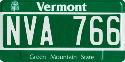 VT license plate NVA766
