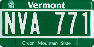 VT license plate NVA771