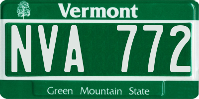 VT license plate NVA772