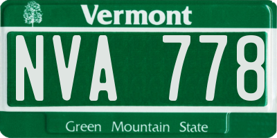 VT license plate NVA778