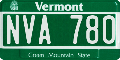 VT license plate NVA780