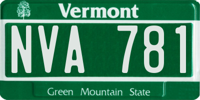 VT license plate NVA781