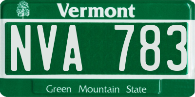 VT license plate NVA783