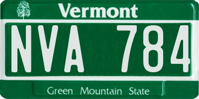 VT license plate NVA784