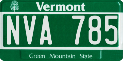 VT license plate NVA785