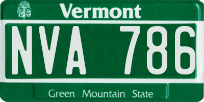VT license plate NVA786