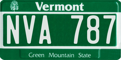 VT license plate NVA787