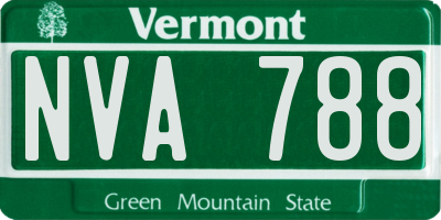 VT license plate NVA788