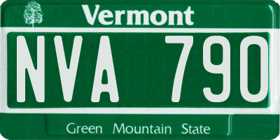 VT license plate NVA790
