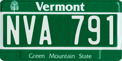 VT license plate NVA791