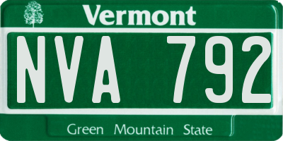 VT license plate NVA792