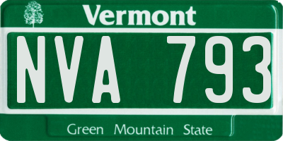VT license plate NVA793