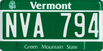VT license plate NVA794