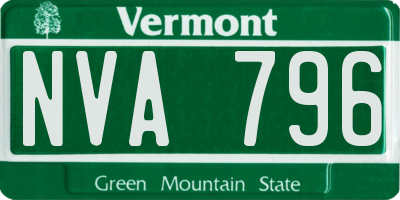 VT license plate NVA796
