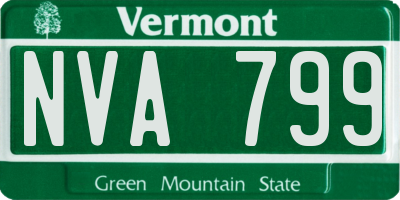 VT license plate NVA799