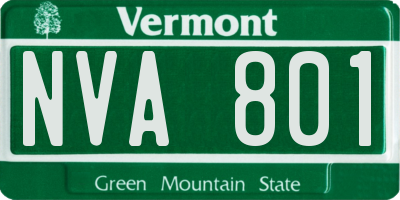 VT license plate NVA801