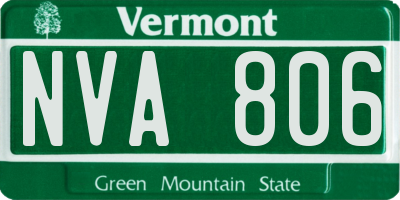 VT license plate NVA806