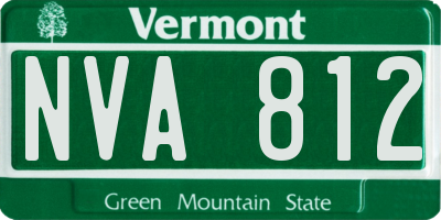 VT license plate NVA812