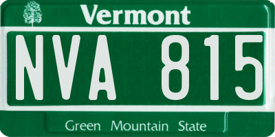 VT license plate NVA815