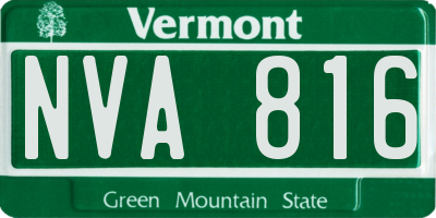 VT license plate NVA816