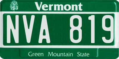 VT license plate NVA819