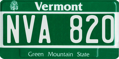 VT license plate NVA820