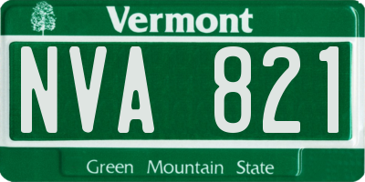 VT license plate NVA821