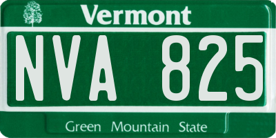 VT license plate NVA825