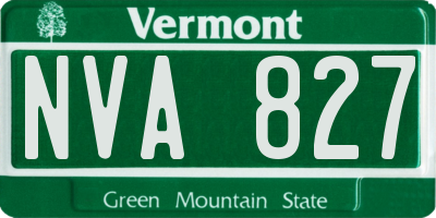 VT license plate NVA827