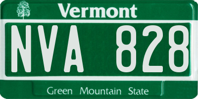 VT license plate NVA828