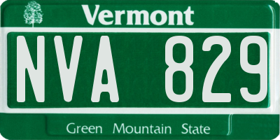 VT license plate NVA829