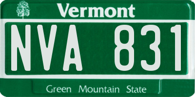 VT license plate NVA831